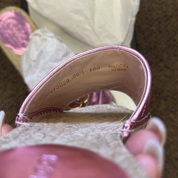 GUCCI AUTHENTIC PINK GG PILAR ESPADRILLE SLIDE SANDALS WOMENS 36.5 NIB - Picture 6 of 7